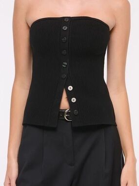 NWT Abercrombie & Fitch Ottoman Button-front Tube Top